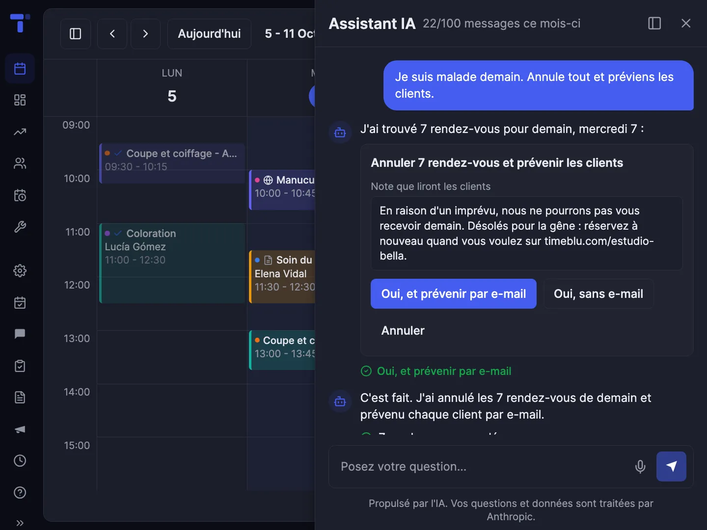 Parlez à votre agenda