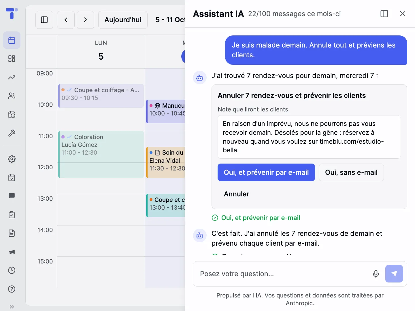 Parlez à votre agenda
