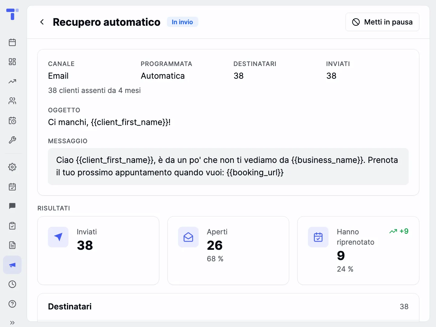 Riporta chi non viene da tempo